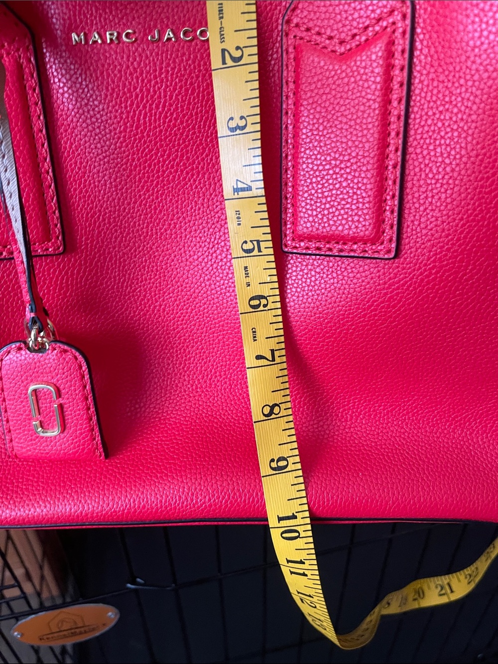 Marc Jacobs Bright Red Leather Satchel with Gold Accents - Picture 14 of 15